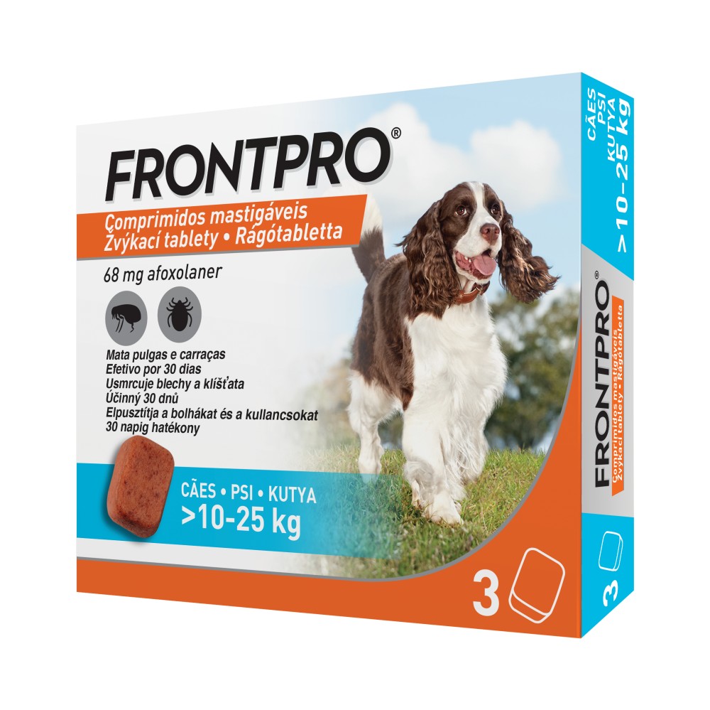 Frontpro rágótabletta kutyáknak 10-25kg 3x68mg - L – 1. kép