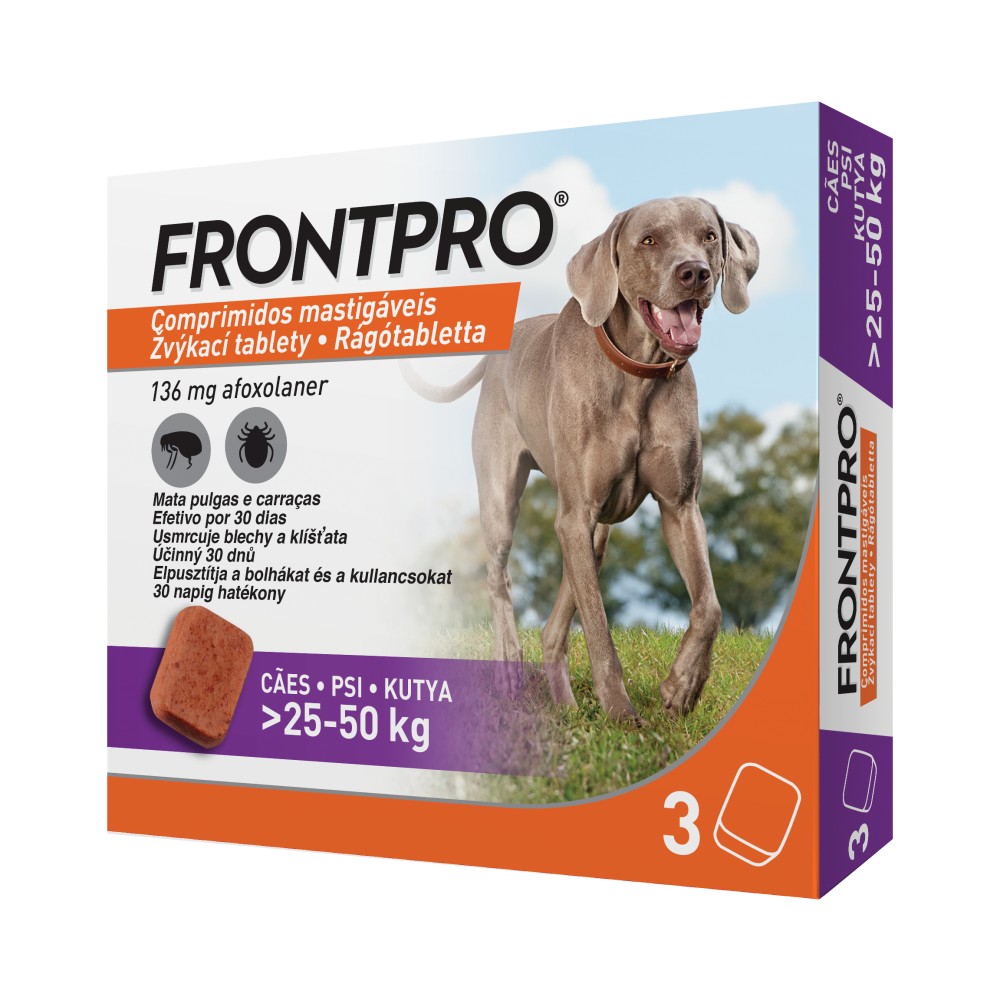 Frontpro rágótabletta kutyáknak 25-50 kg 3x136mg - XL – 1. kép