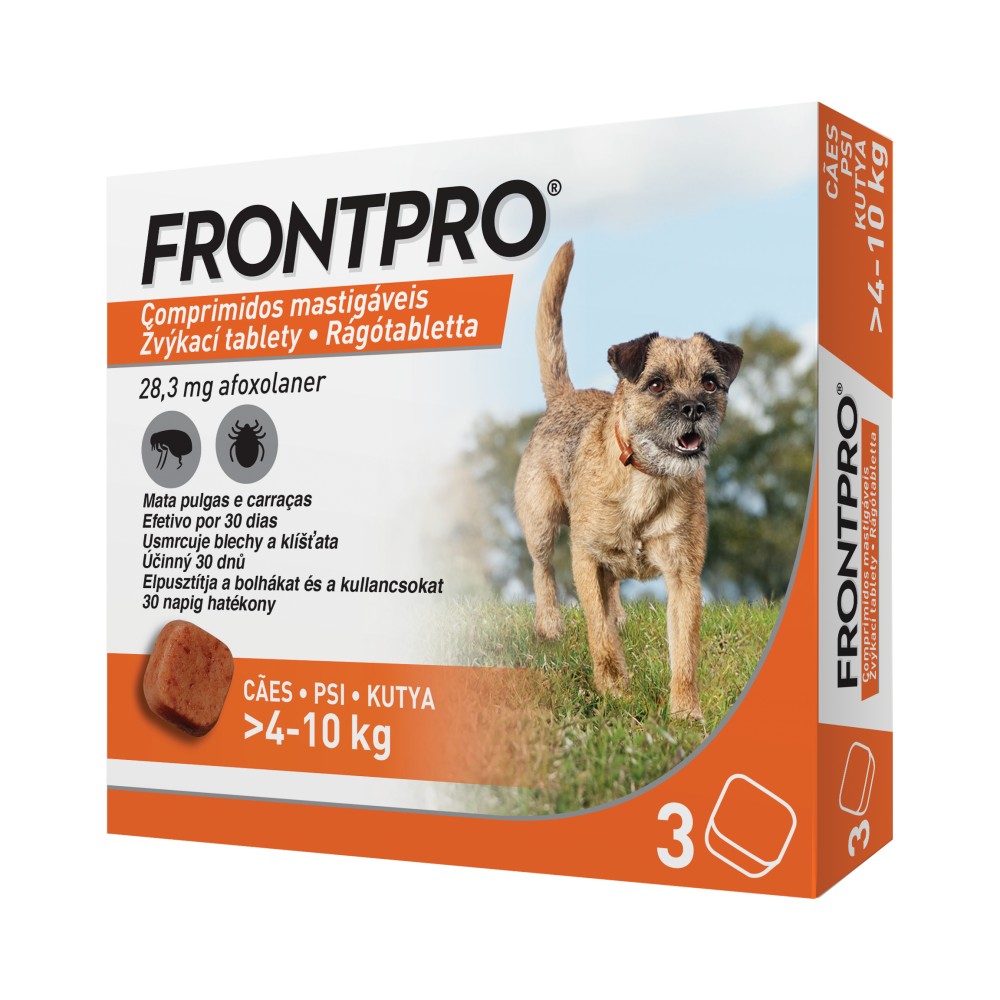 Frontpro rágótabletta kutyáknak 4-10kg 3x28,3mg - M – 1. kép