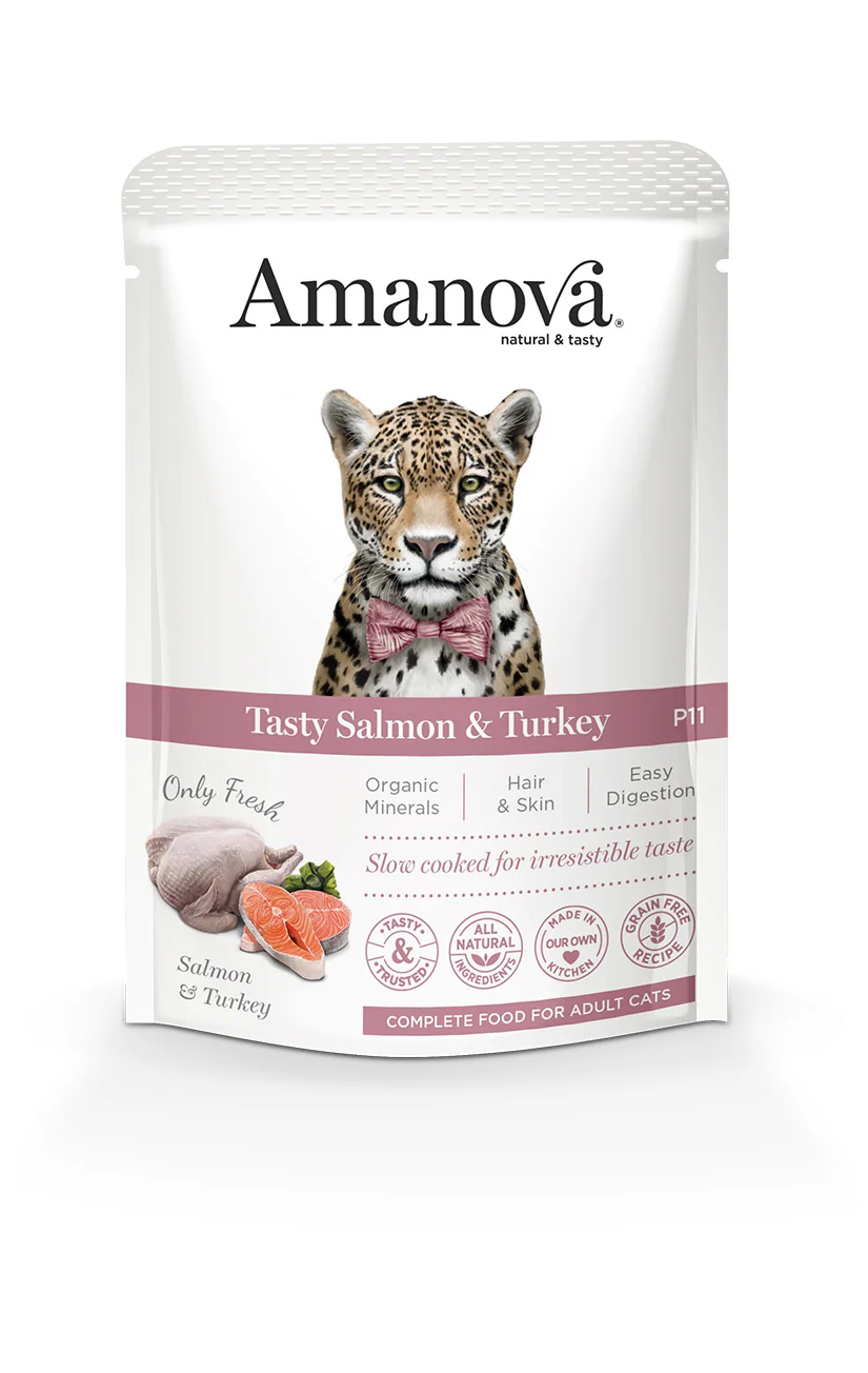 Amanova Cat GF Pouch P11 Adult Salmon &amp; Turkey 85g – 1. kép