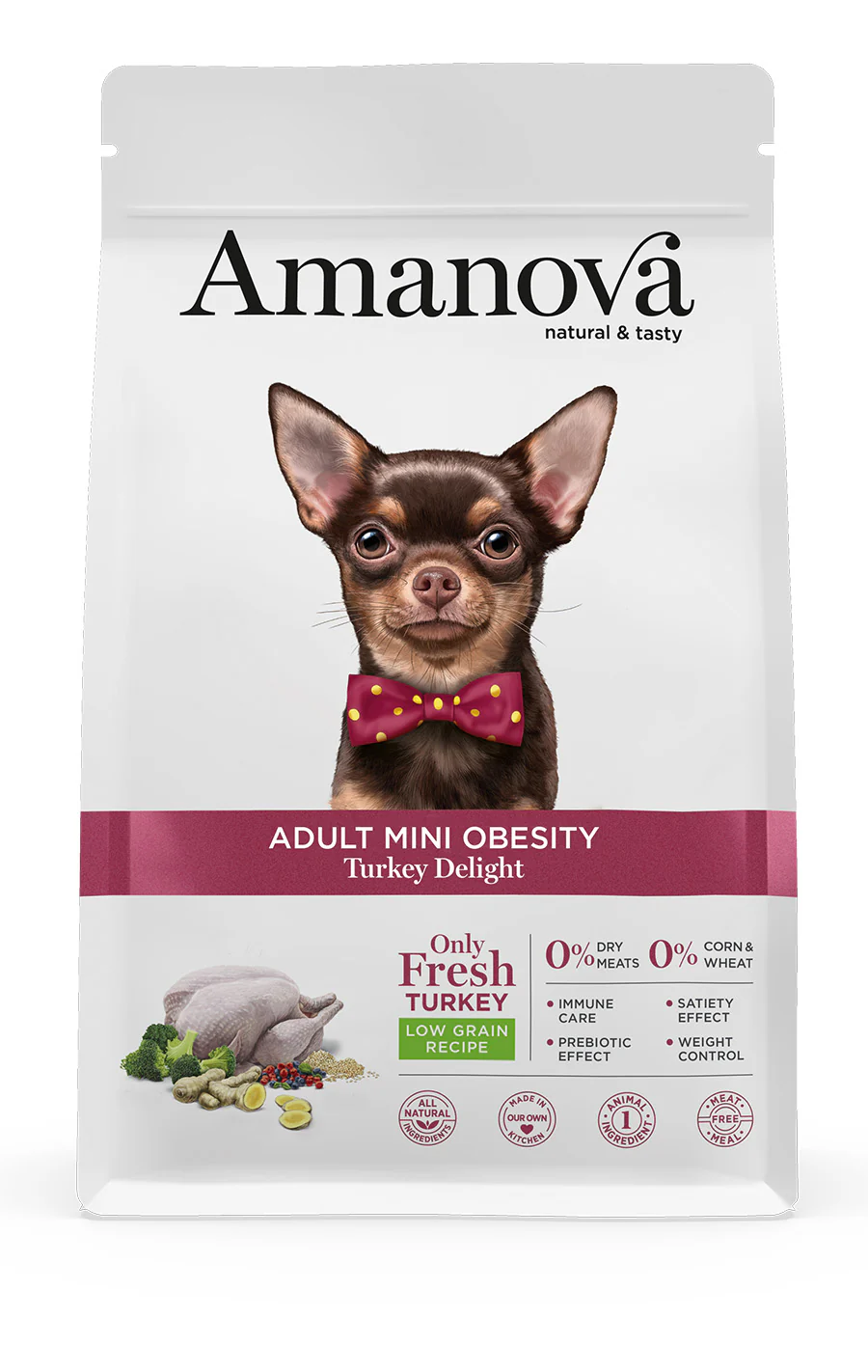 Amanova Dog Mini Adult Obesity Turkey Delight 800g – 1. kép