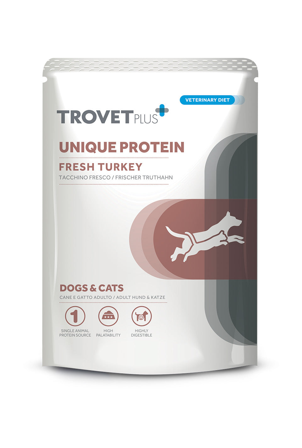 TrovetPlus Unique Protein CAT/DOG Fresh Turkey 300 g – 1. kép