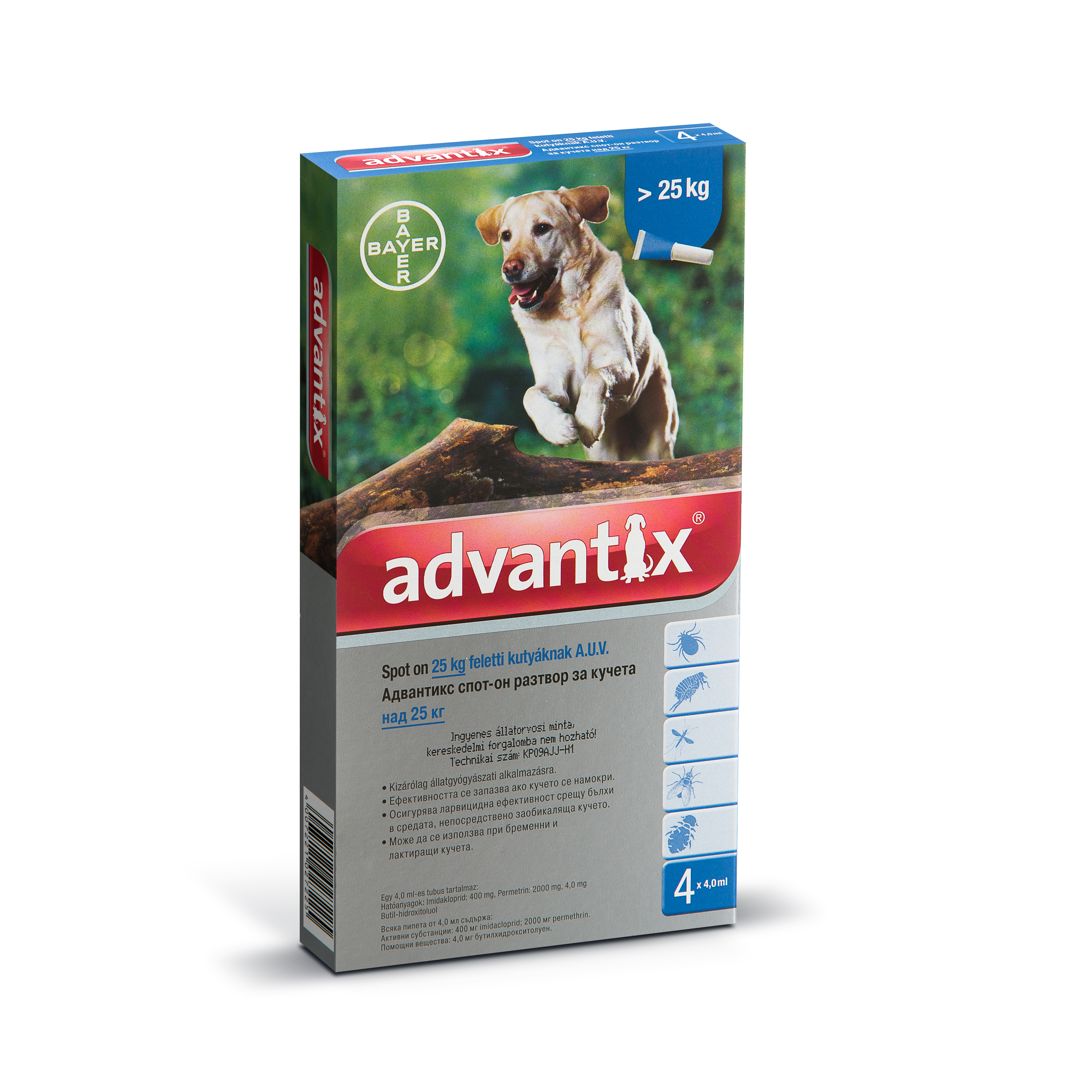 Advantix Spot On 25-40kg között 4x4ml – 1. kép