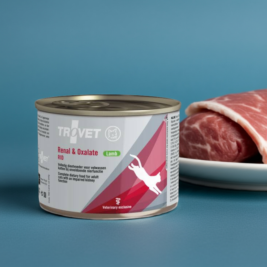 Trovet Renal Oxalate Diet Cat RID Lamb konzerv 200g – 3. kép