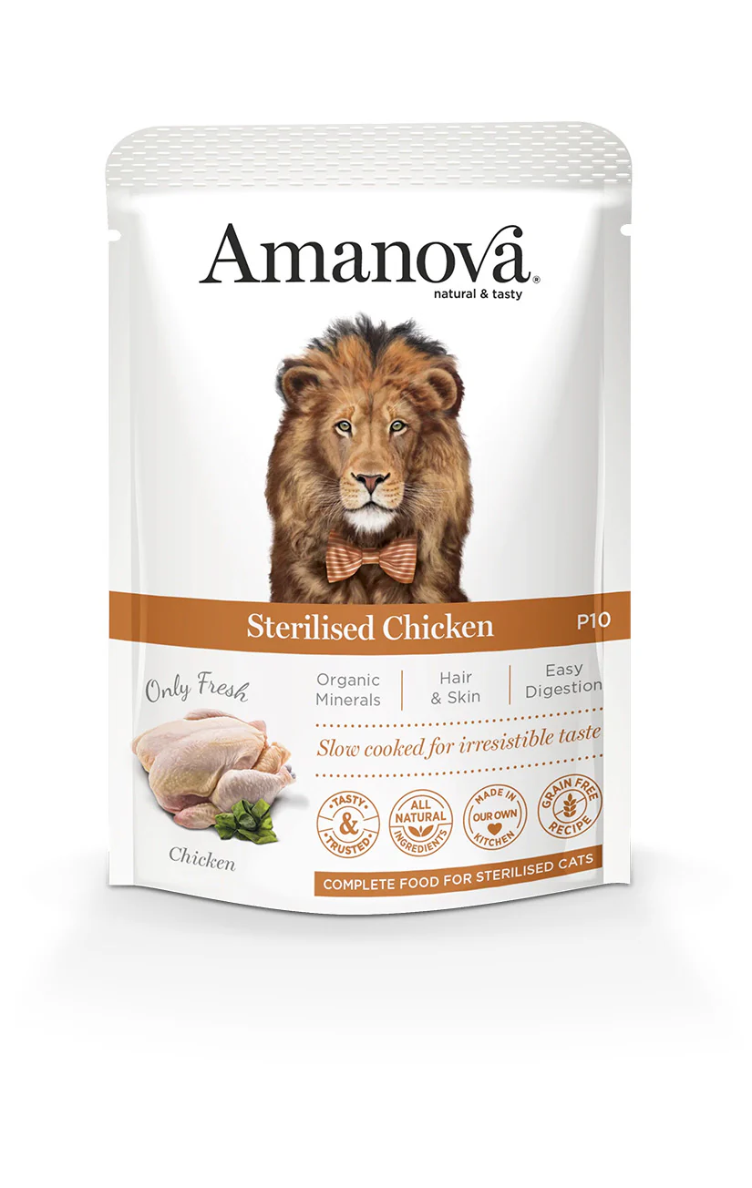 Amanova Cat GF Pouch P10 Sterilised Chicken 85g – lejárat: 2026.10.22. – 1. kép