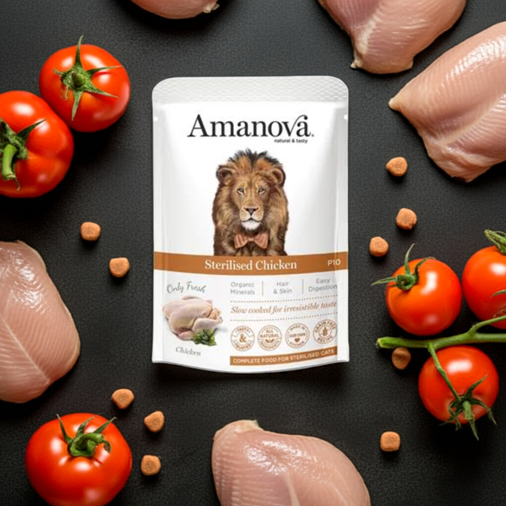 Amanova Cat GF Pouch P10 Sterilised Chicken 85g – lejárat: 2026.10.22. – 3. kép