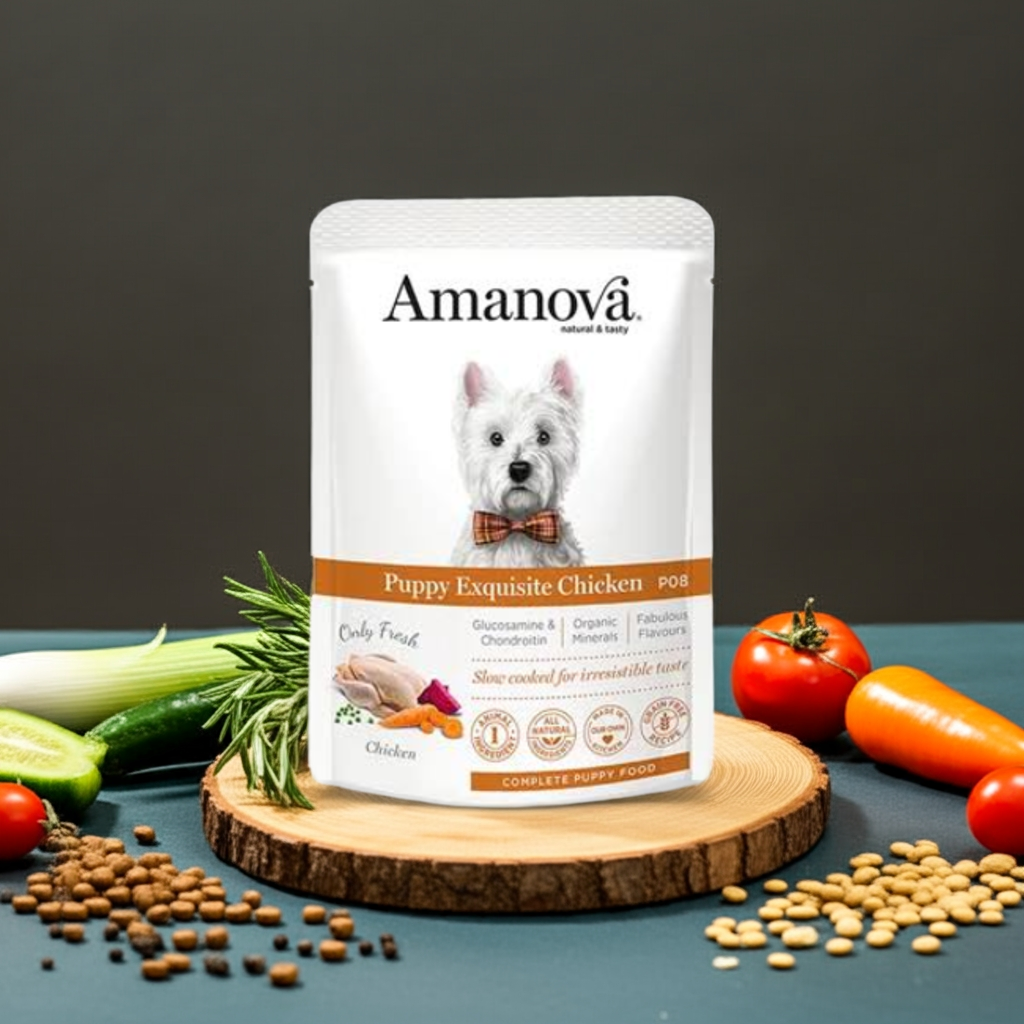 Amanova Dog GF Pouch Puppy Exquisite Chicken P08 100 g – 4. kép