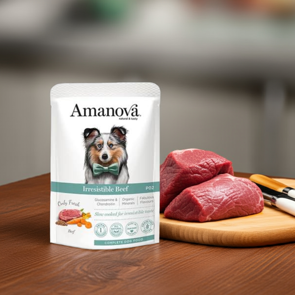 Amanova Dog GF Pouch Adult Irresistible Beef P02 100 g – 3. kép