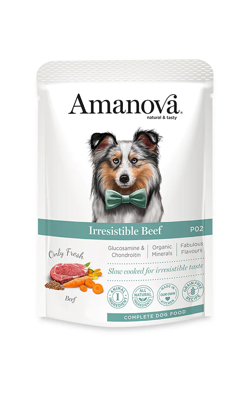 Amanova Dog GF Pouch Adult Irresistible Beef P02 100 g – 1. kép