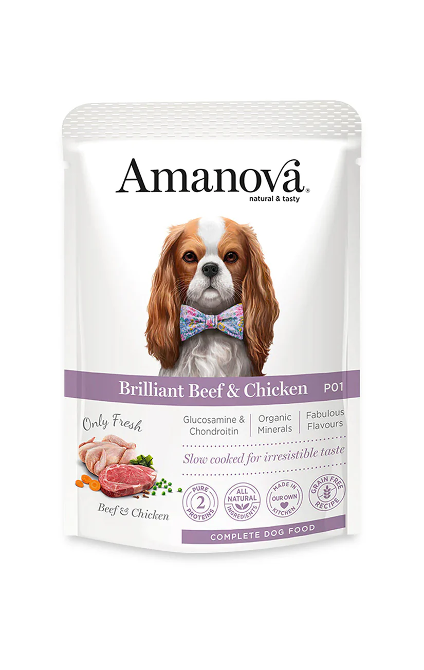 Amanova Dog GF Pouch Adult Brilliant Beef & Chicken P01 100 g – 1. kép