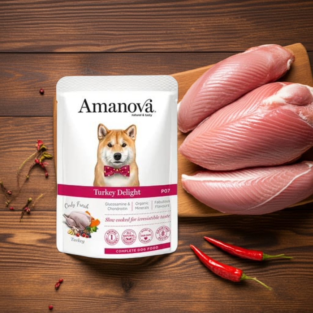Amanova Dog GF Pouch Adult Turkey Delight P07 300 g – 2. kép