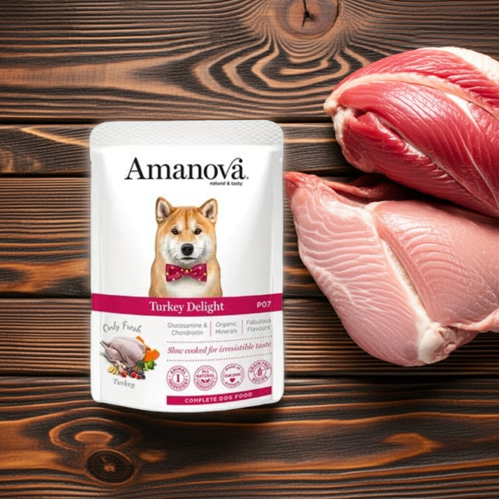 Amanova Dog GF Pouch Adult Turkey Delight P07 300 g – 3. kép