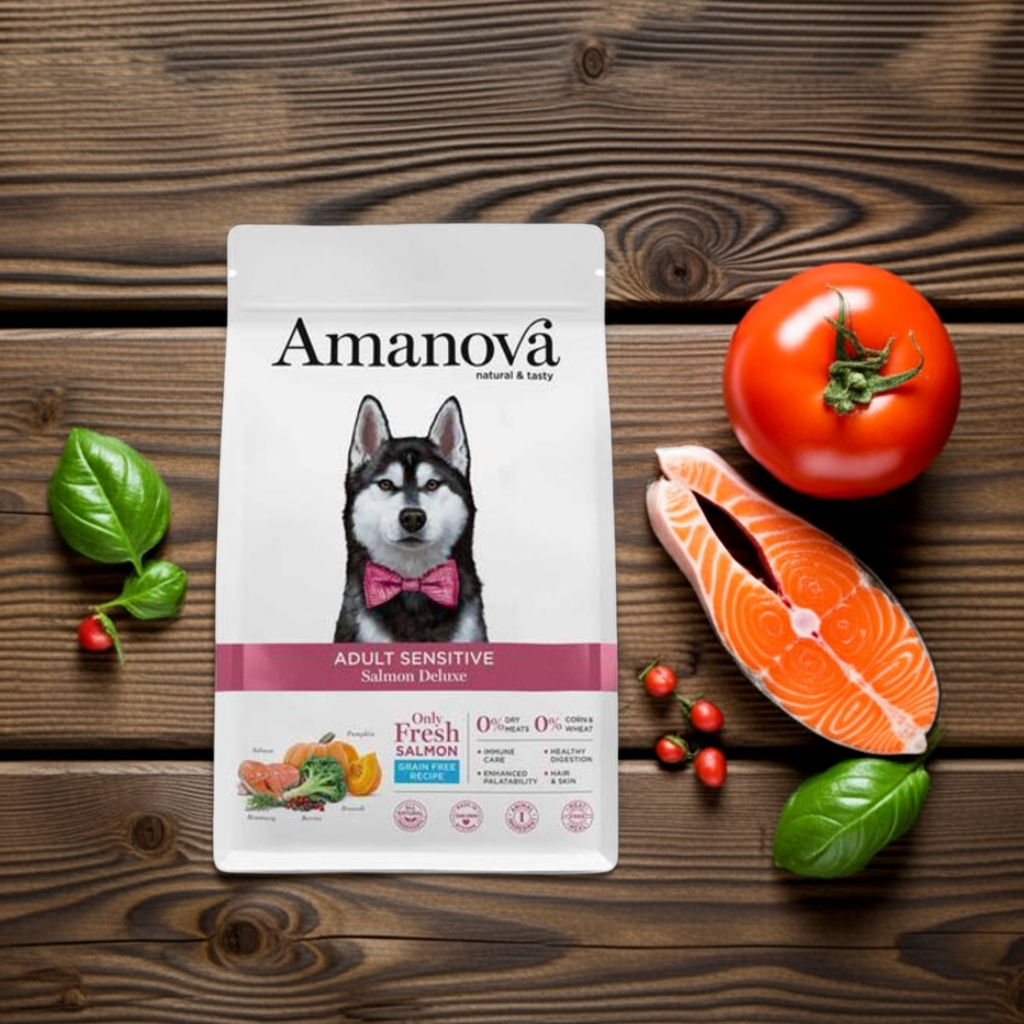 Amanova Dog Adult Sensitive All Breeds Salmon Deluxe 2 kg – 3. kép