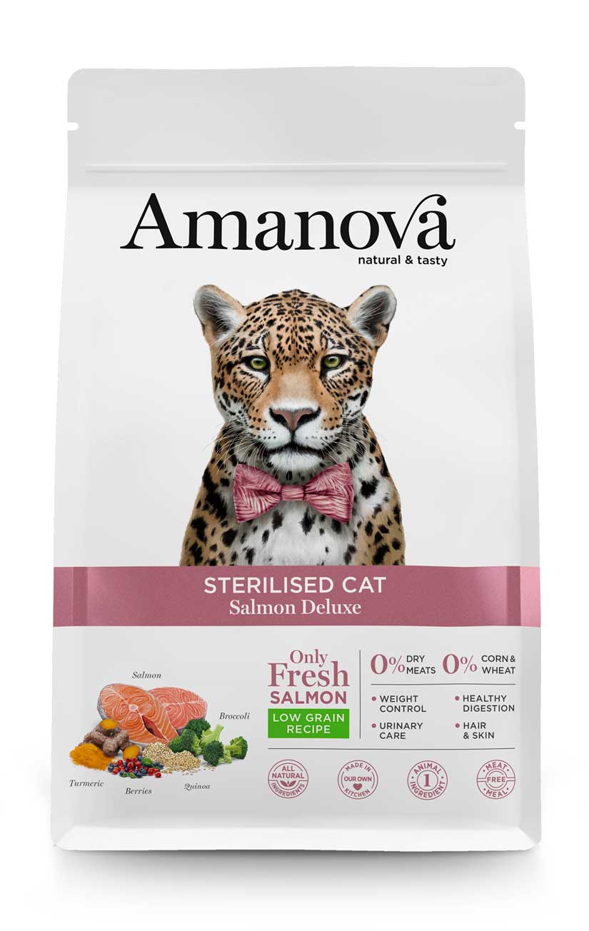 Amanova Cat LG Sterilised Salmon Deluxe 1,5 kg – 1. kép