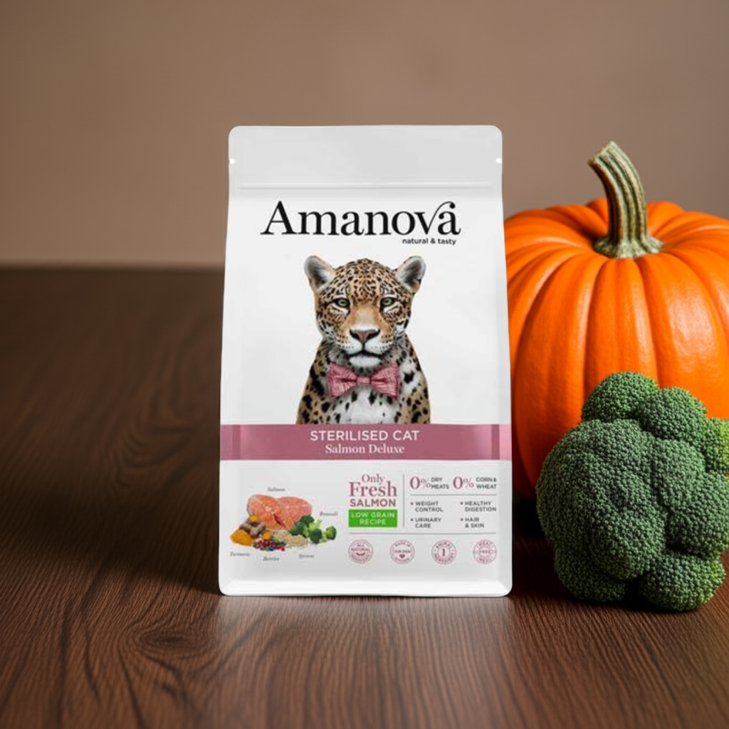 Amanova Cat LG Sterilised Salmon Deluxe 1,5 kg – 2. kép