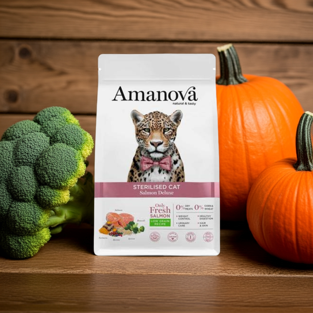 Amanova Cat LG Sterilised Salmon Deluxe 1,5 kg – 3. kép