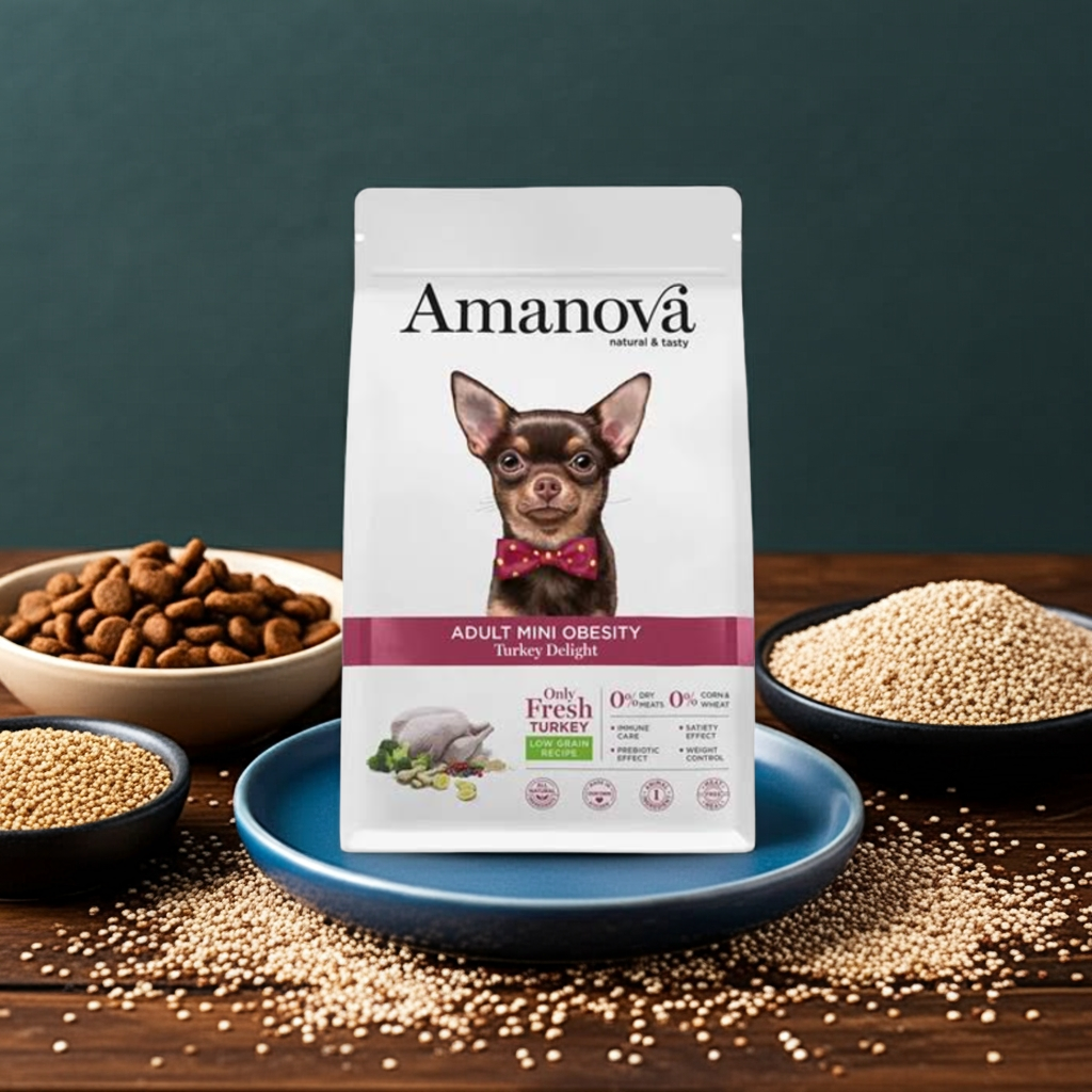 Amanova Dog Mini Adult Obesity Turkey Delight 800g – 2. kép
